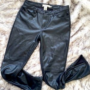 Stylish Leather Jeans - tall waist